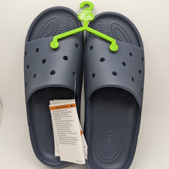 Crocs Classic Slides Sandals V2.0 Slip On Navy US Size m4/w6 - Picture 9 of 9